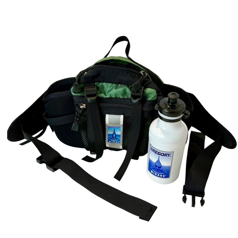 Gregory Mirage Hydration‎ Waist Pack Bottle Carrier Black Green Trail Hiking USA